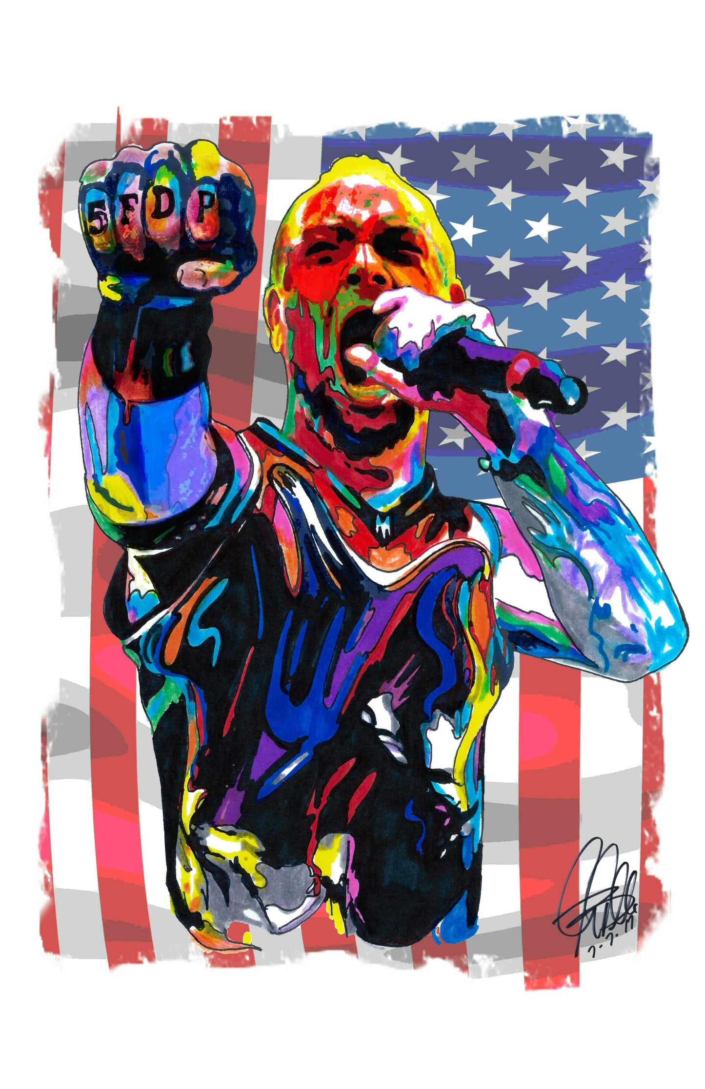 Ivan Moody Five Finger Death Punch Metal Music Poster Print Wall Art 11x17