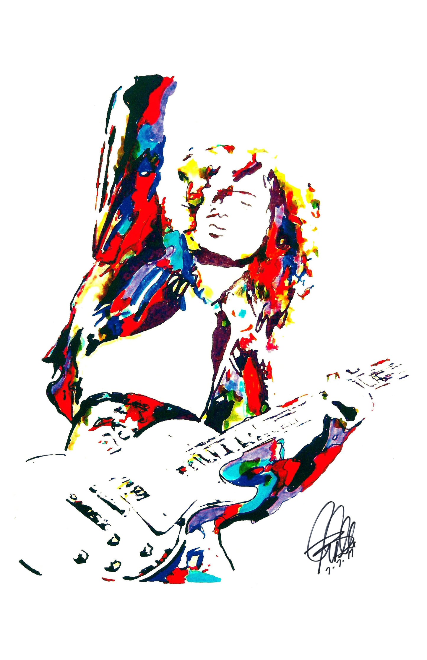 Jimmy Page Led Zeppelin Les Paul Guitar Music Poster Print Wall Art 11x17