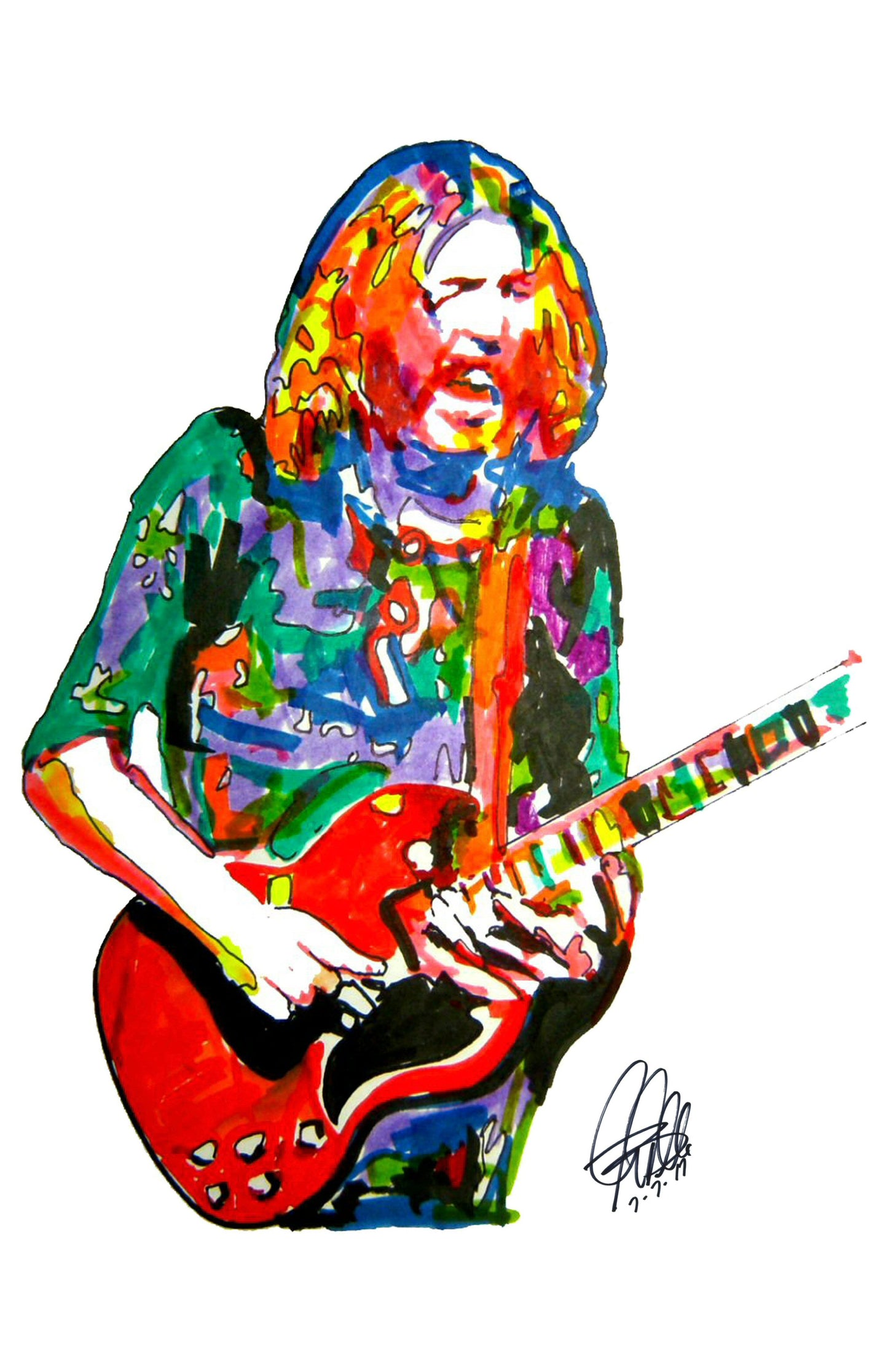Duane Allman Slide Guitar Rock Music Poster Print Wall Art 11x17