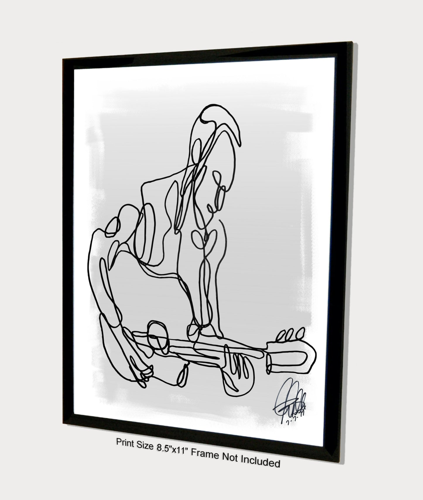 Acoustic Jazz Guitar Player Music Poster Print Wall Art 8.5x11