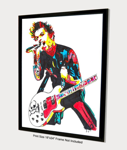 Billie Joe Armstrong Green Day Rock Music Poster Print Wall Art 18x24