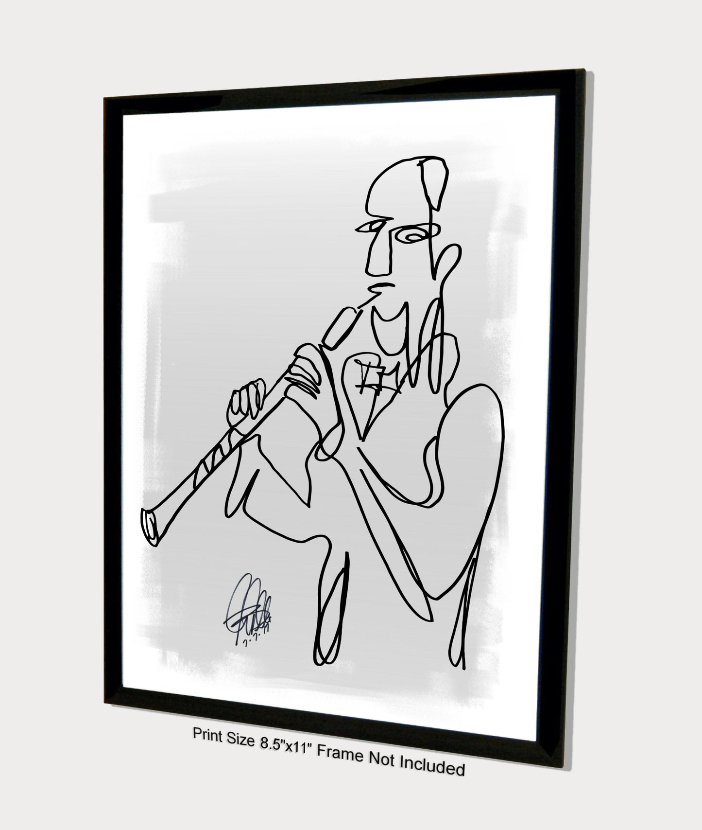 Clarinet Player Concert Music Poster Print Wall Art 8.5x11