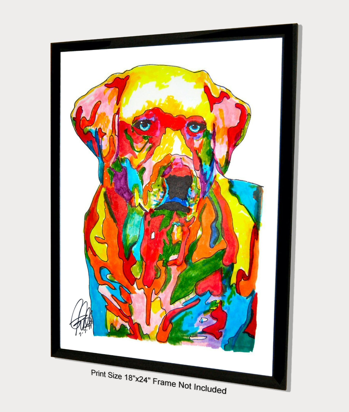 Labrador Retriever Yellow Lab Dog Print Poster Wall Art 18x24