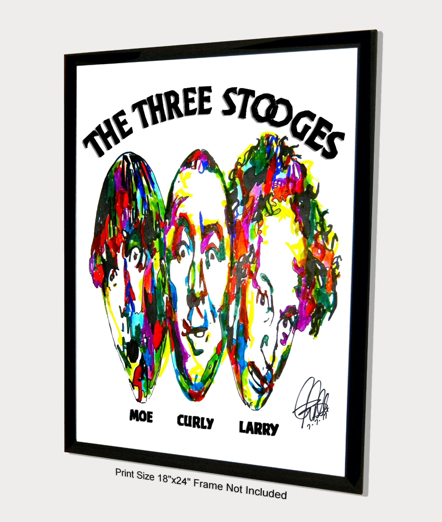 The Three Stooges Moe Larry Curly Slapstick Print Poster Wall Art 18x24