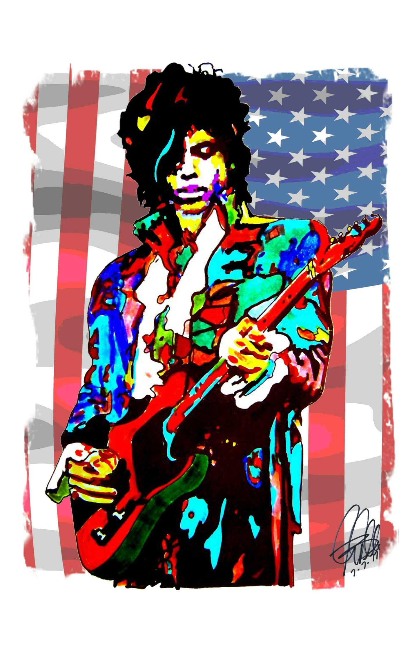 Prince Guitar Rock Music Poster Print Wall Art 11x17