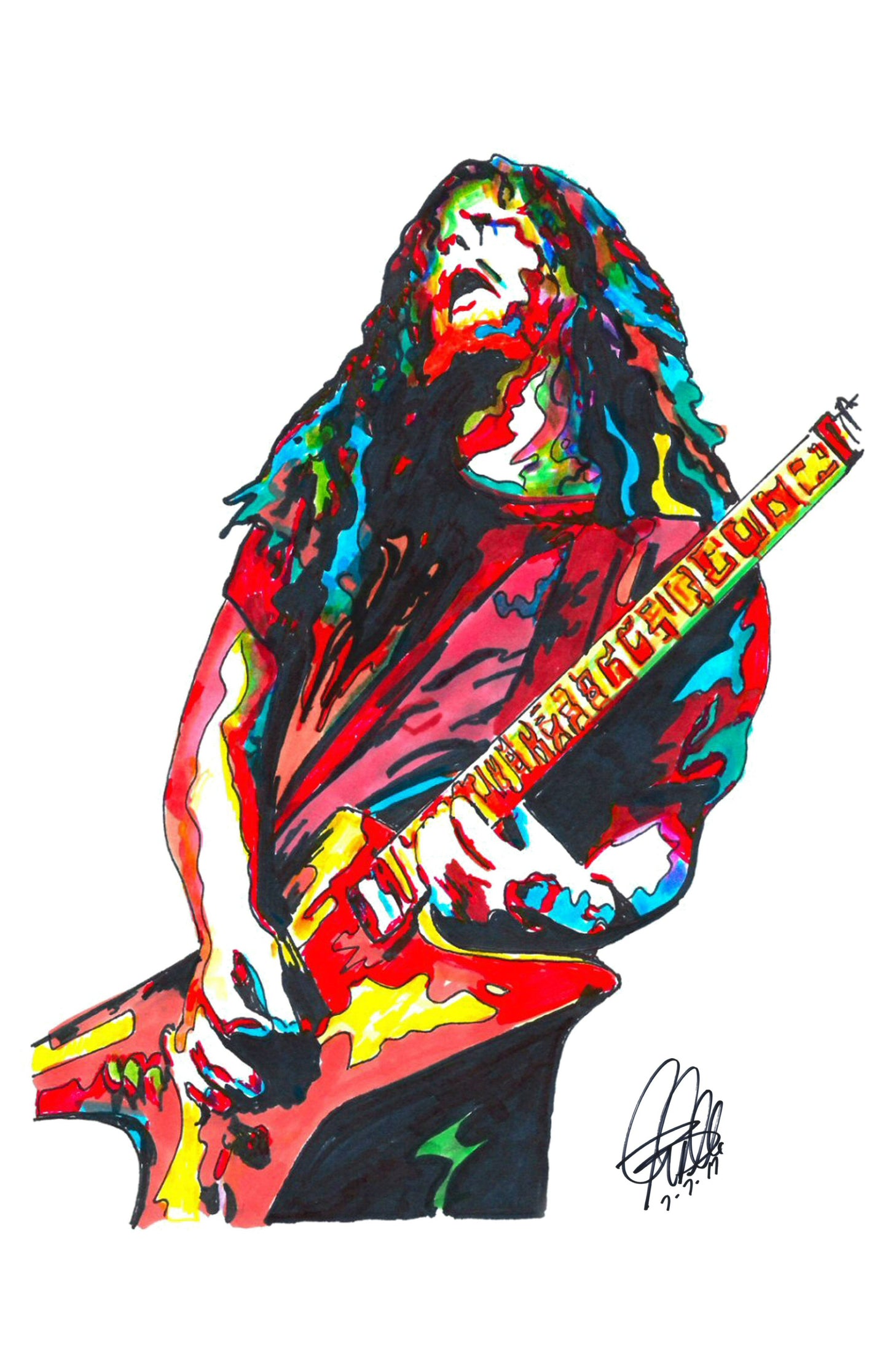 Dimebag Darrell Pantera Heavy Metal Rock Music Poster Print Wall Art 11x17