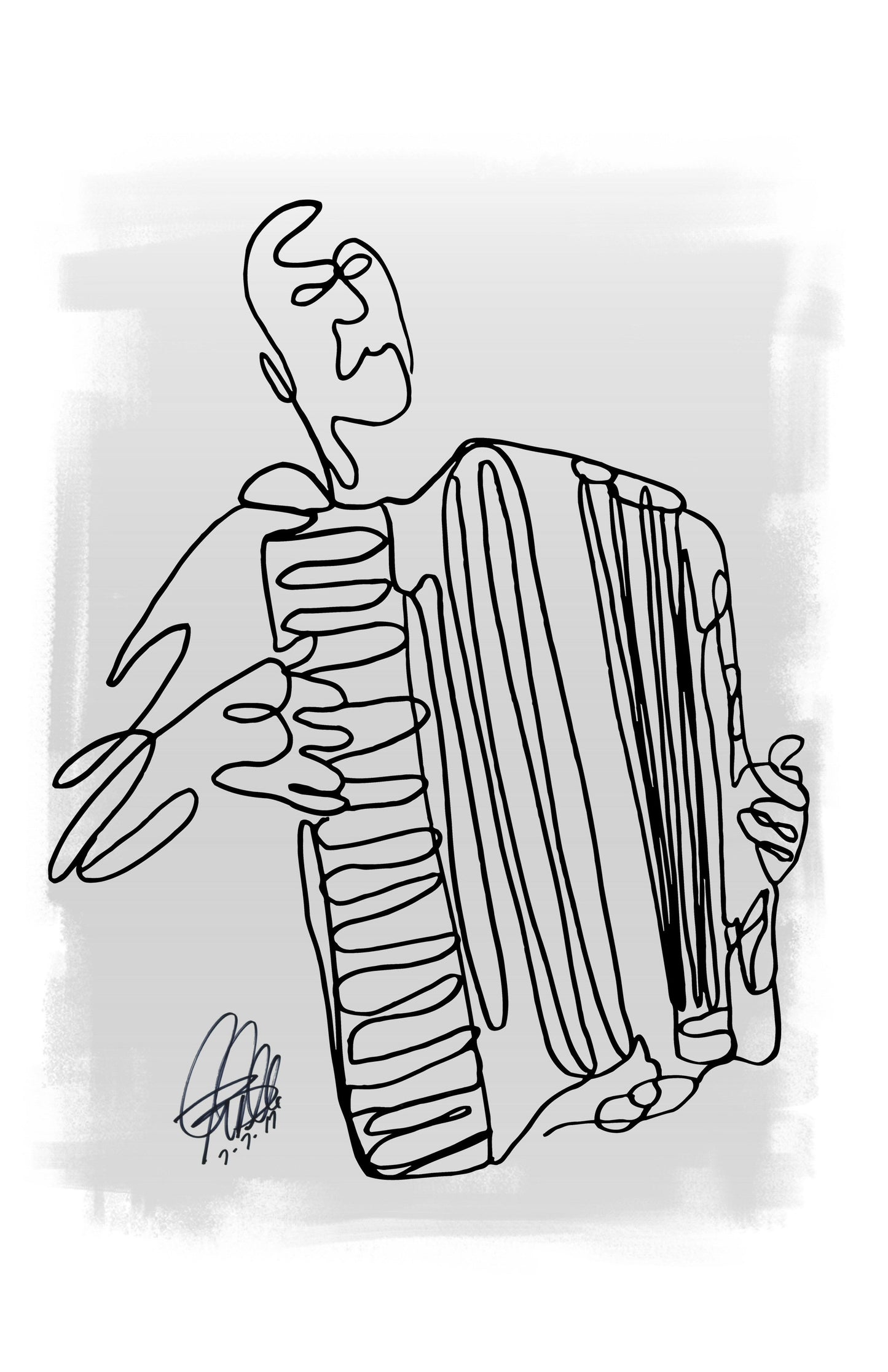 Accordion Player Music Poster Print Wall Art 11x17
