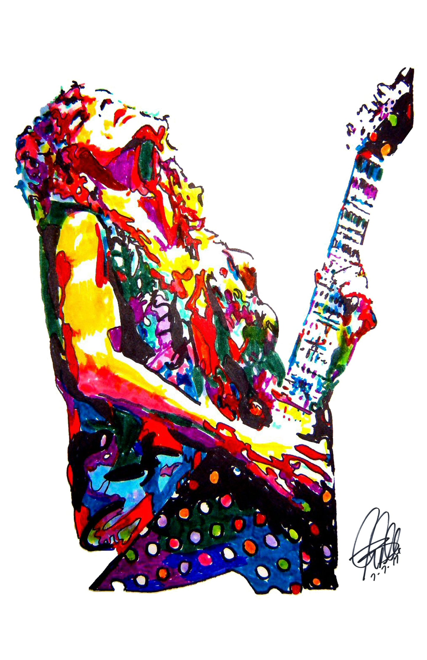 Randy Rhoads Guitar Hard Rock Music Poster Print Wall Art 11x17