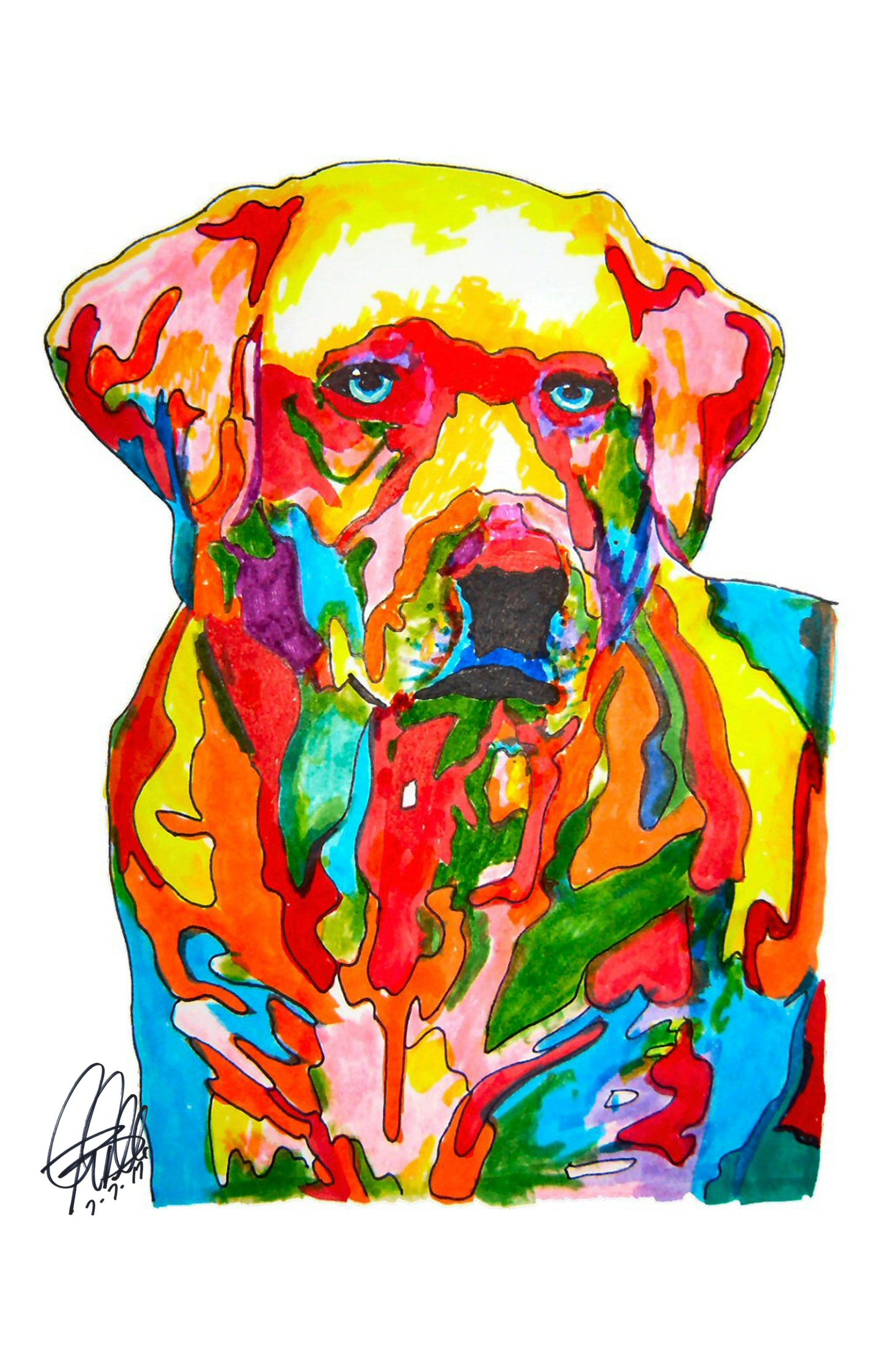 Labrador Retriever Yellow Lab Dog Print Poster Wall Art 11x17