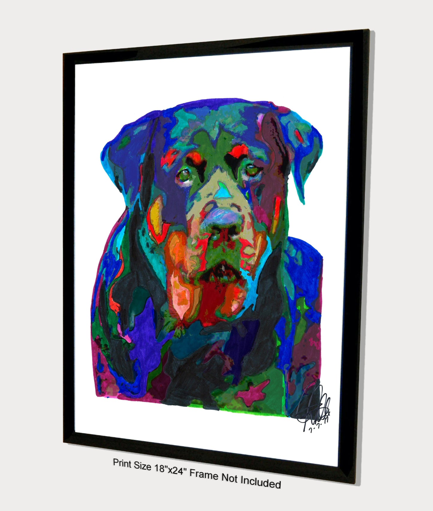 Rottweiler Pet Guard Dog Print Poster Wall Art 18x24