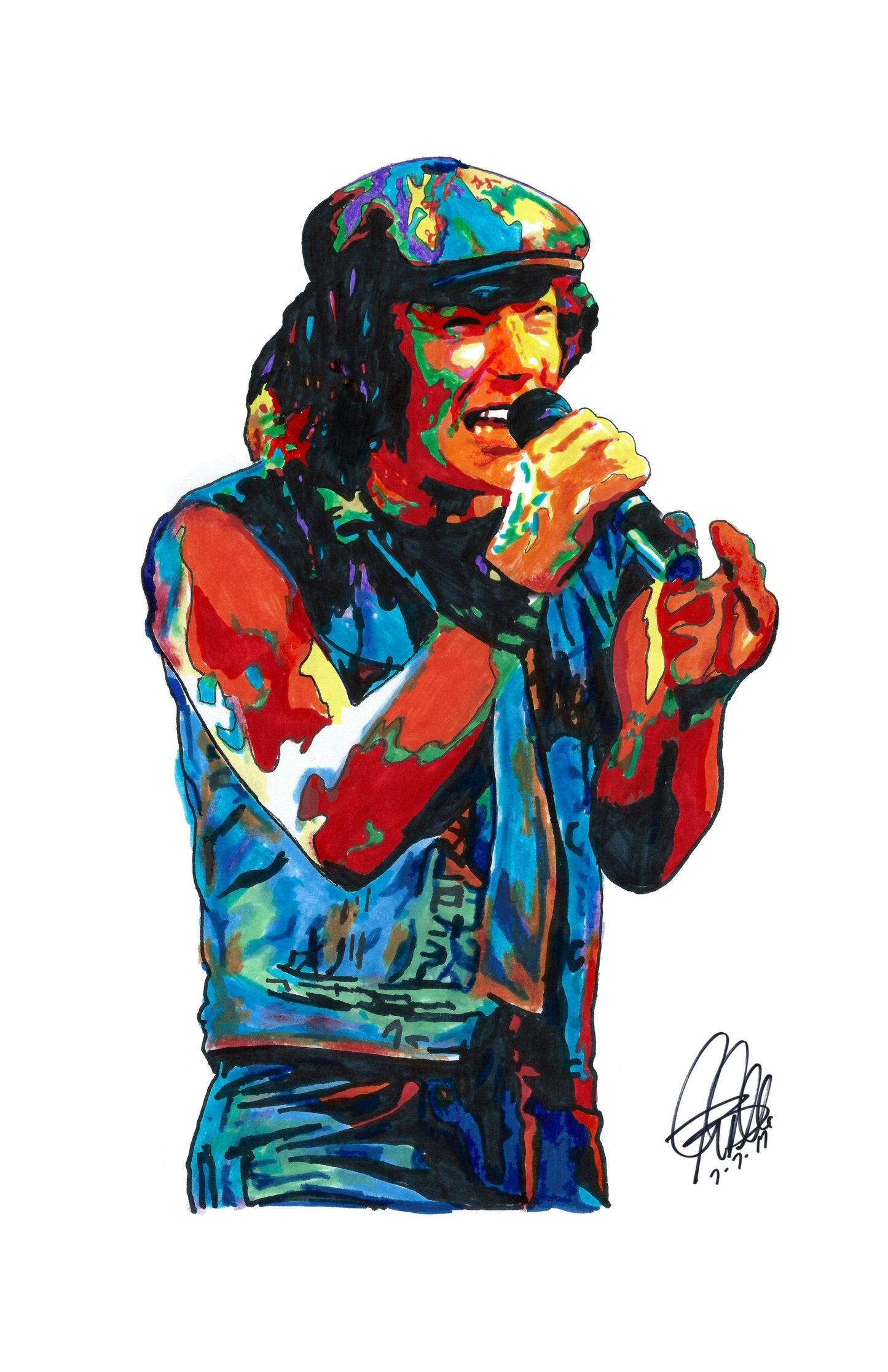Brian Johnson ACDC Hard Rock Music Poster Print Wall Art 11x17