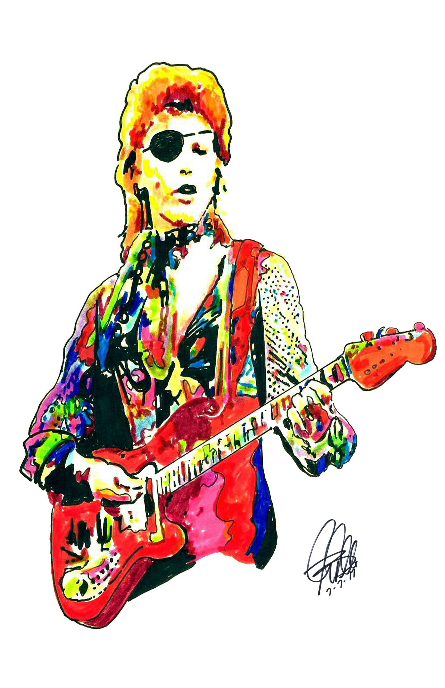 David Bowie Ziggy Stardust Glam Rock Music Print Poster Wall Art 11x17