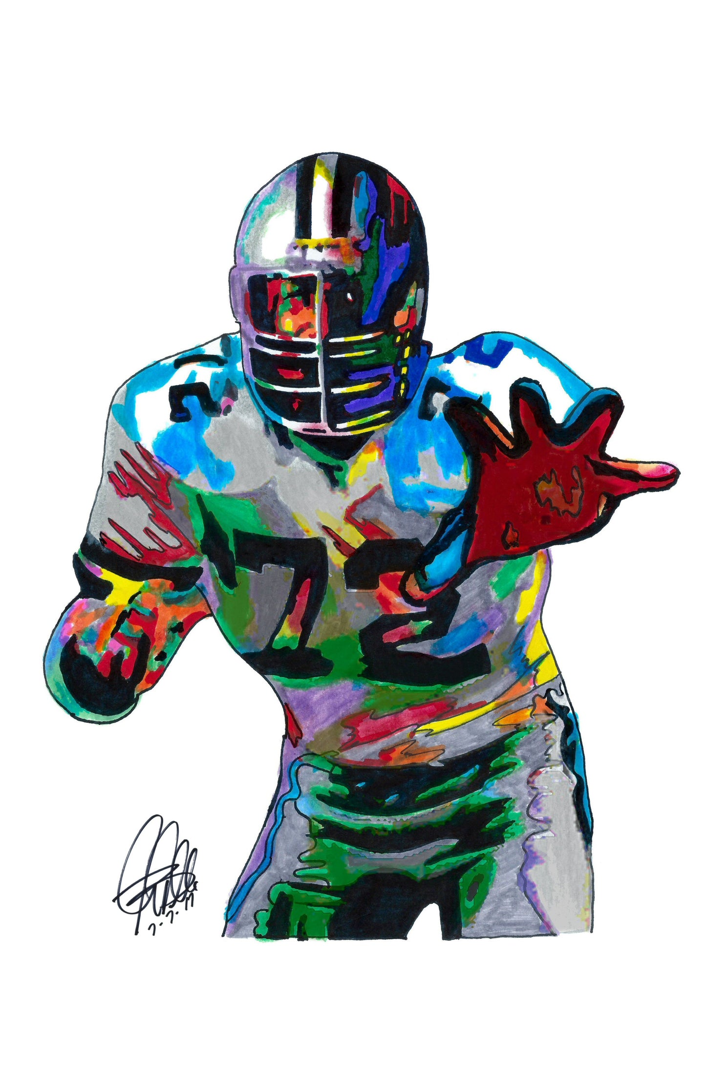 Ed Too Tall Jones Dallas Cowboys Sports Poster Print Wall Art 11x17