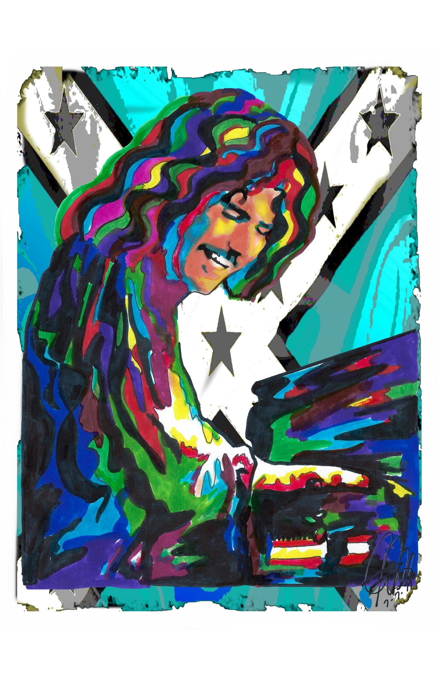 Billy Powell Lynyrd Skynyrd Piano Rock Music Poster Print Wall Art 11x17