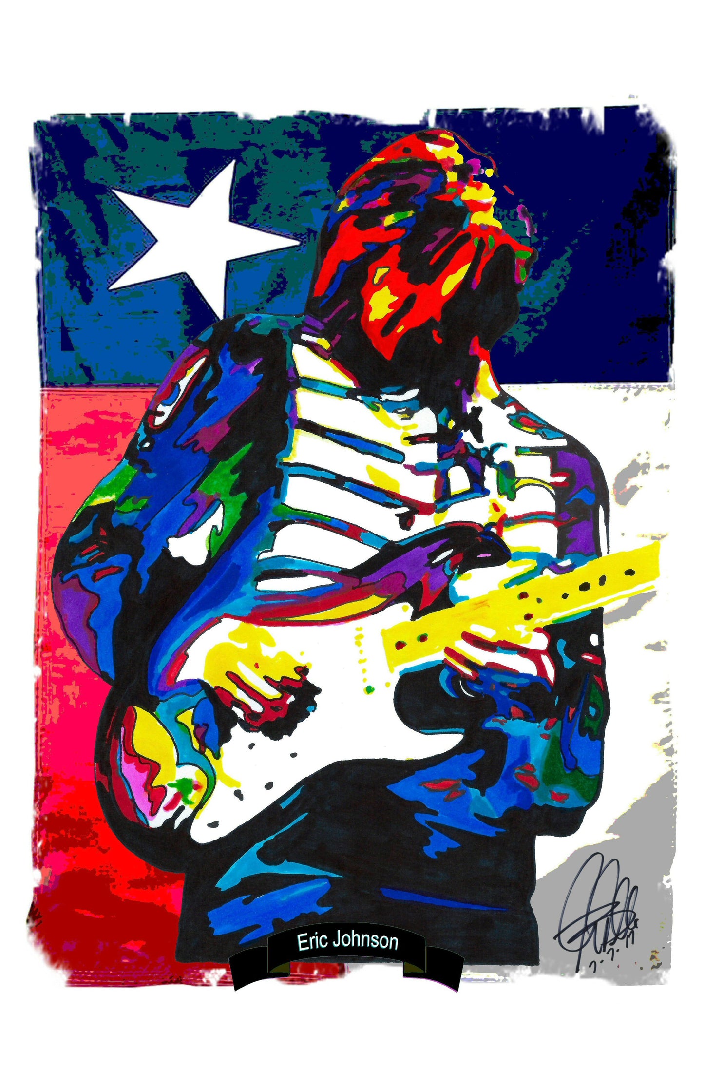 Eric Johnson Singer Guitar Blues Hard Rock Music Poster Print Wall Art 11x17
