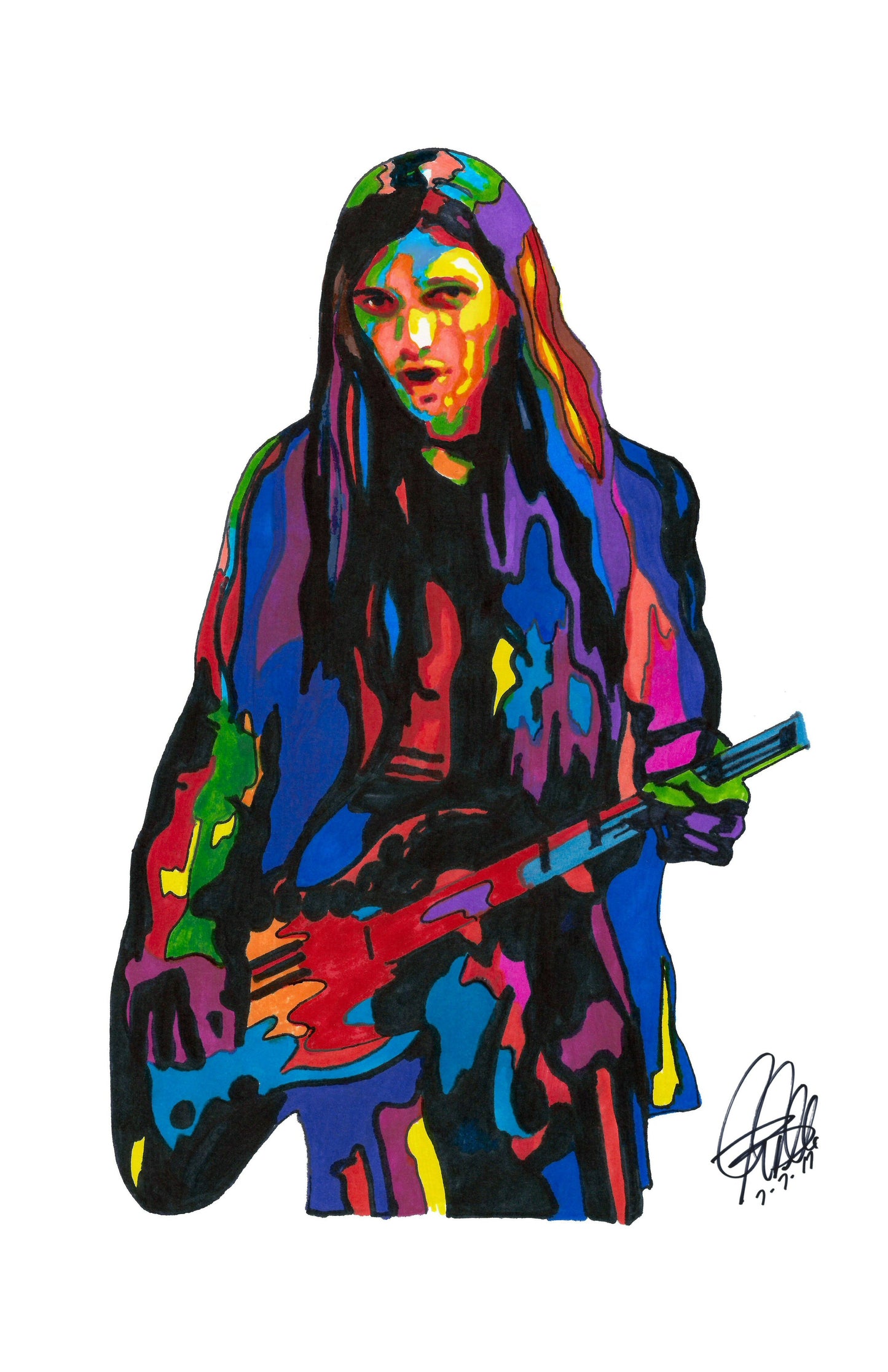 Dennis Dunaway Alice Cooper Bass Guitar Rock Music Poster Print Wall Art 11x17