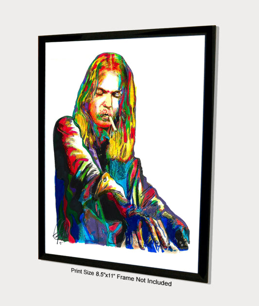 Gregg Allman The Allman Brothers Singer Rock Music Print Poster Wall Art 8.5x11