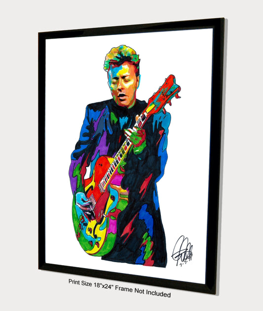 Brian Setzer Stray Cats Guitar Rock Music Poster Print Wall Art 18x24
