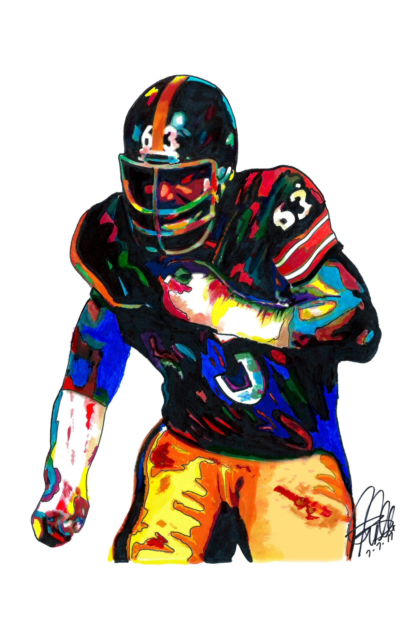 Ernie Holmes Pittsburgh Steelers Football Sports Poster Print Wall Art 11x17
