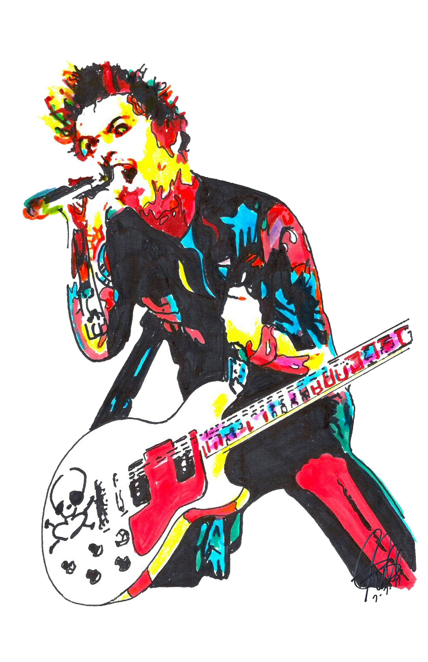 Billie Joe Armstrong Green Day Rock Music Poster Print Wall Art 11x17