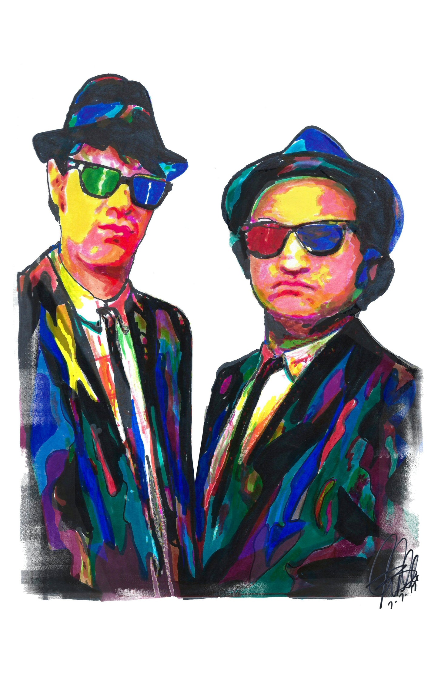 The Blues Brothers Dan Aykroyd John Belushi Jake Elwood Art Print Poster 11x17