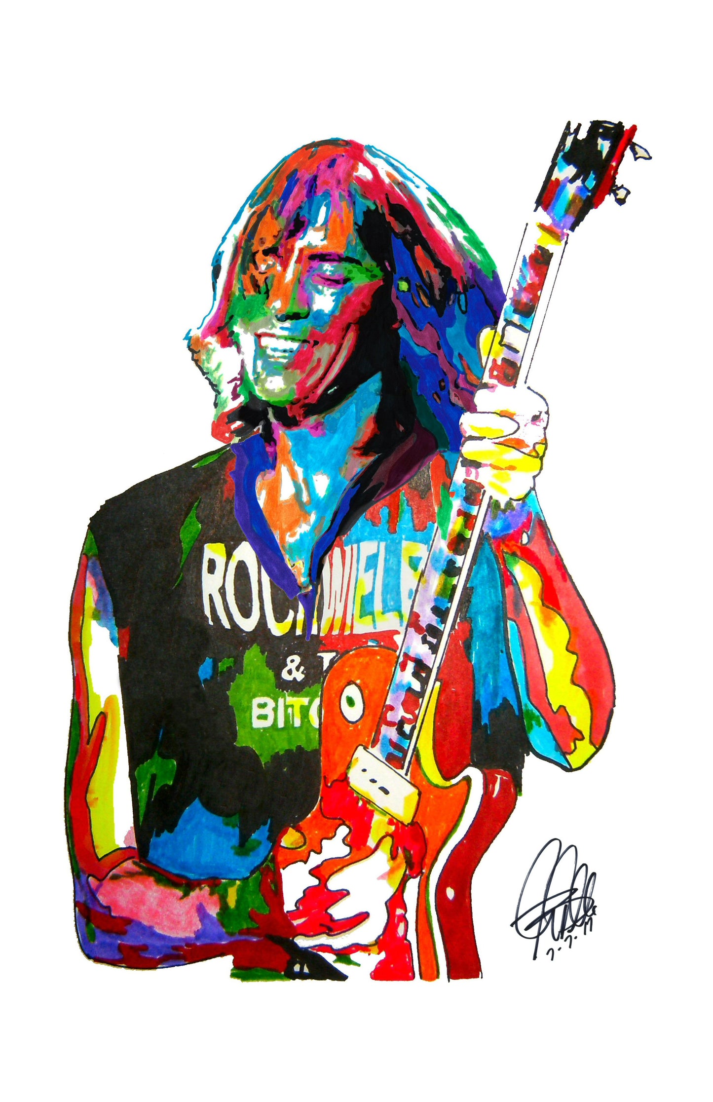 Tom Scholz Boston Guitar Rock Music Print Poster Wall Art 11x17