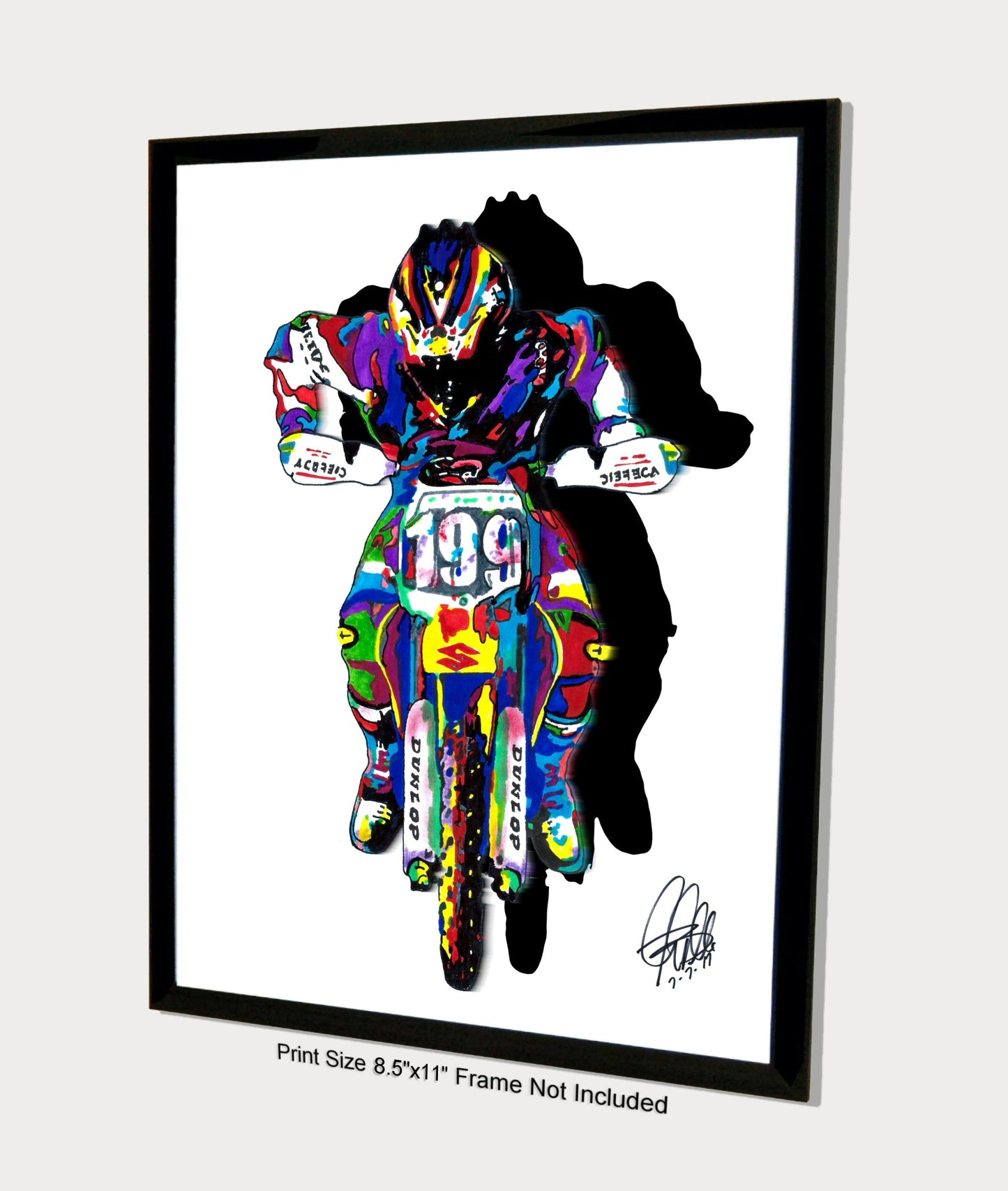 Travis Pastrana Motocross Freestyle Dirt Bike Poster Print Wall Art 8.5x11