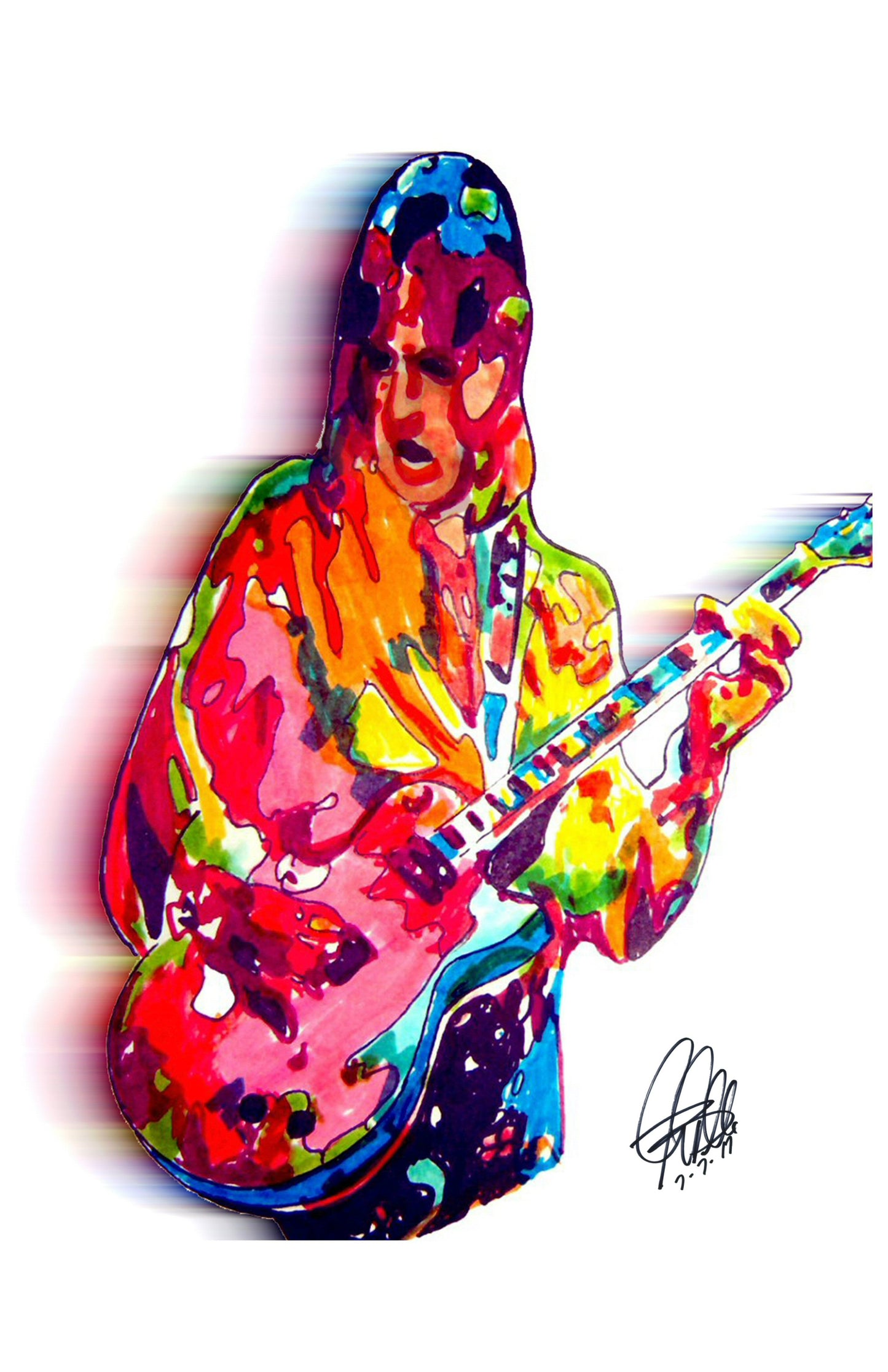 Mick Ronson David Bowie Guitar Glam Rock Music Print Poster Wall Art 11x17
