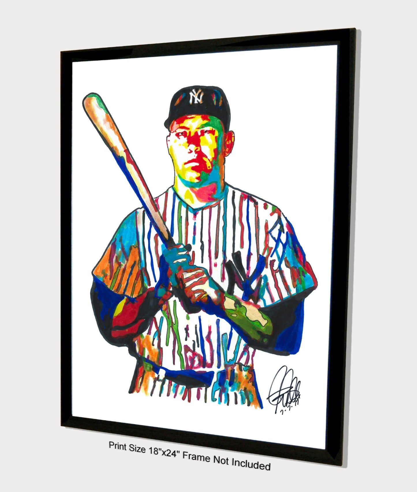 Mickey Mantle New York Yankees Baseball Print Poster Wall Art 18x24