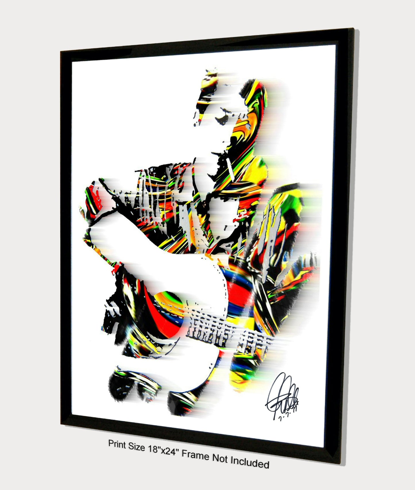 Bob Dylan Guitar Folk Rock Pop Music Poster Print Wall Art 18x24