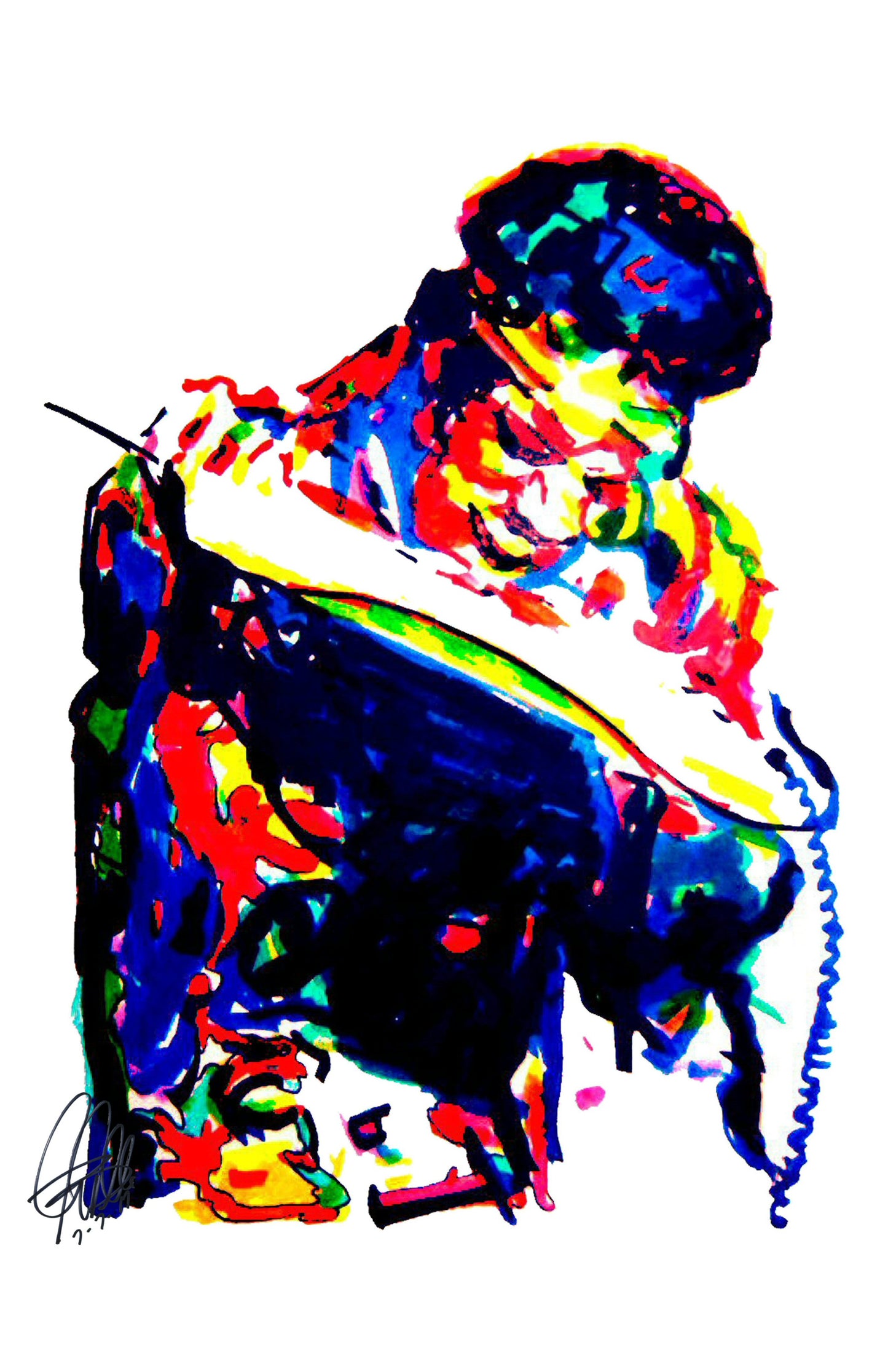 Jimi Hendrix Guitar Blues Rock Music Poster Print Wall Art 11x17