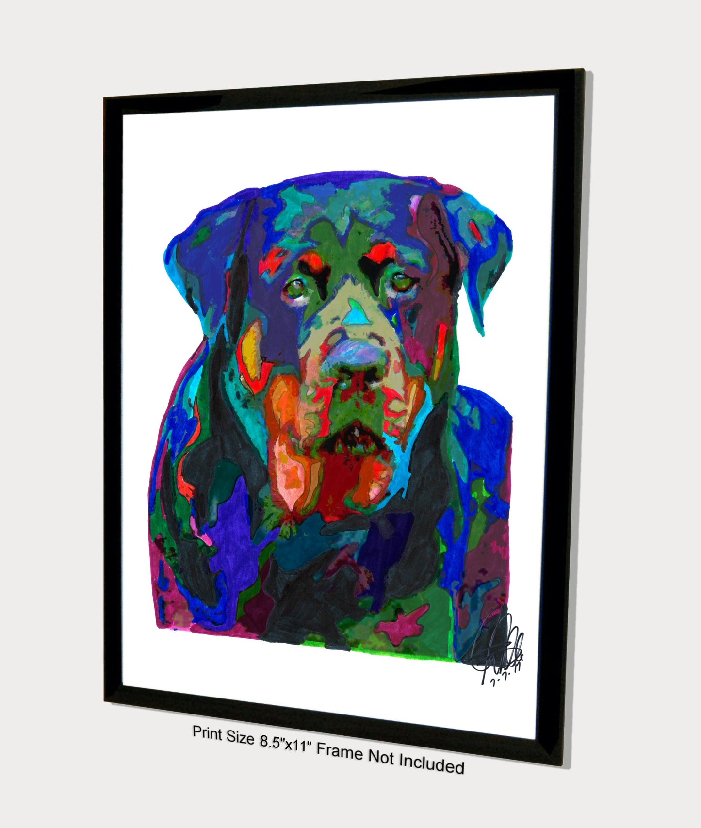 Rottweiler Pet Guard Dog Print Poster Wall Art 8.5x11