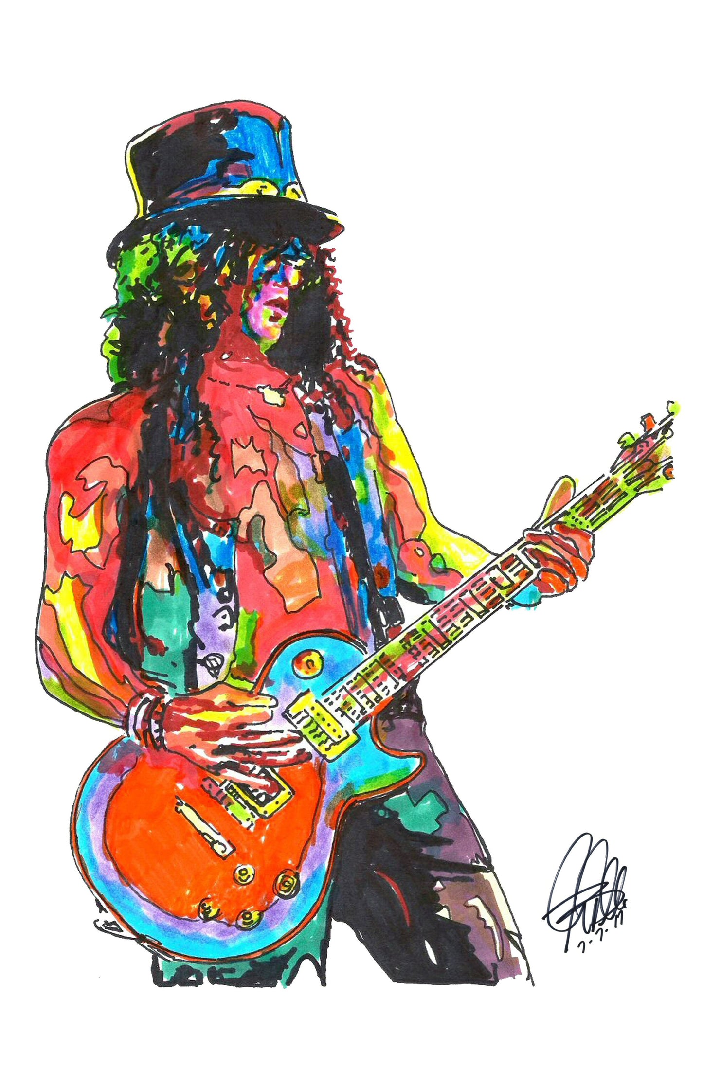 Slash Guns N Roses Guitar Rock Music Poster Print Wall Art 11x17