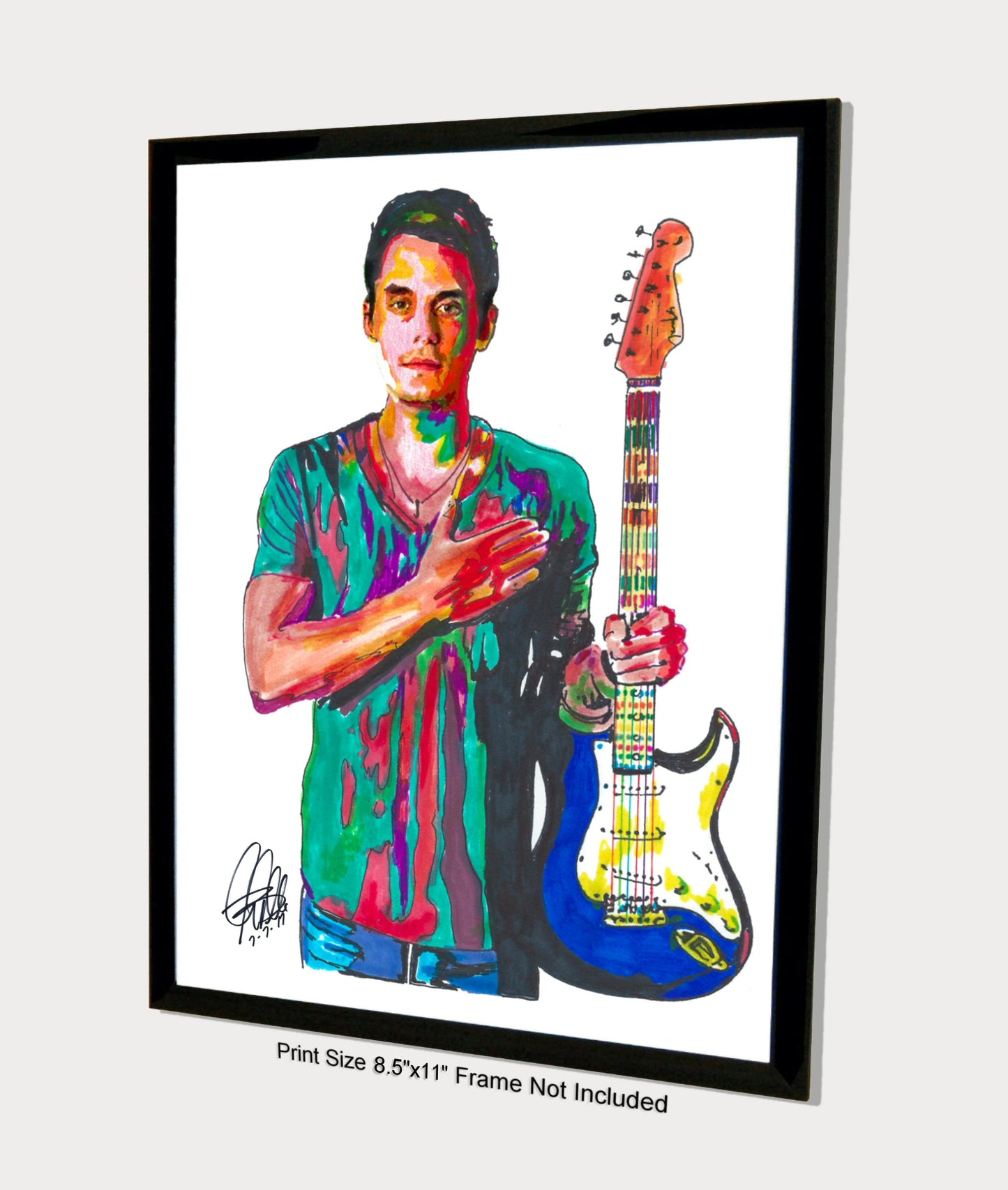 John Mayer Gultar Singer Blues Rock Music Poster Print Wall Art 8.5x11