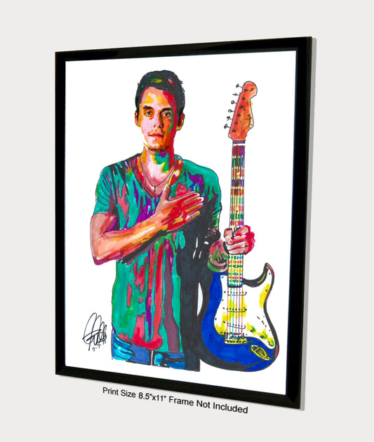 John Mayer Gultar Singer Blues Rock Music Poster Print Wall Art 8.5x11