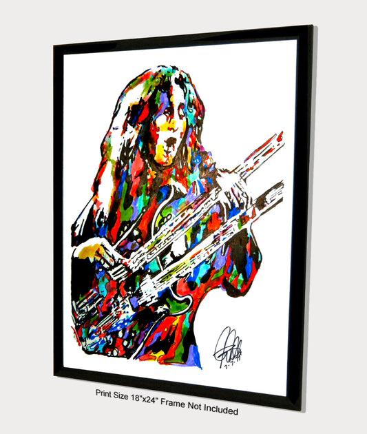 Geddy Lee Rush Bass Guitar Rock Music Poster Print Wall Art 18x24