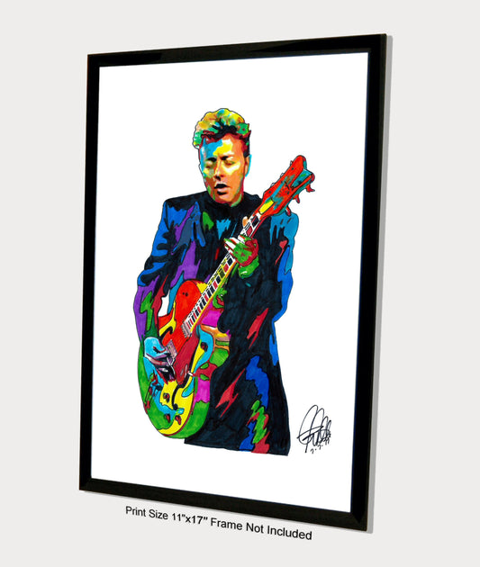 Brian Setzer Stray Cats Guitar Rock Music Poster Print Wall Art 11x17