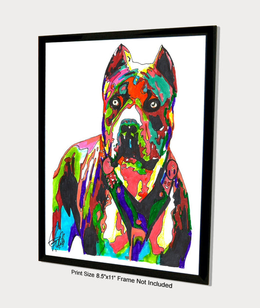 Pit Bull Pet Watch Dog Print Poster Wall Art 8.5x11