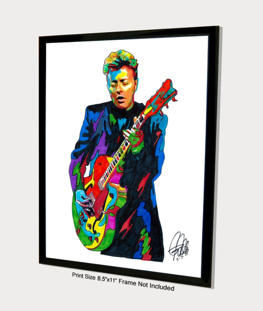 Brian Setzer Stray Cats Guitar Rock Music Poster Print Wall Art 8.5x11