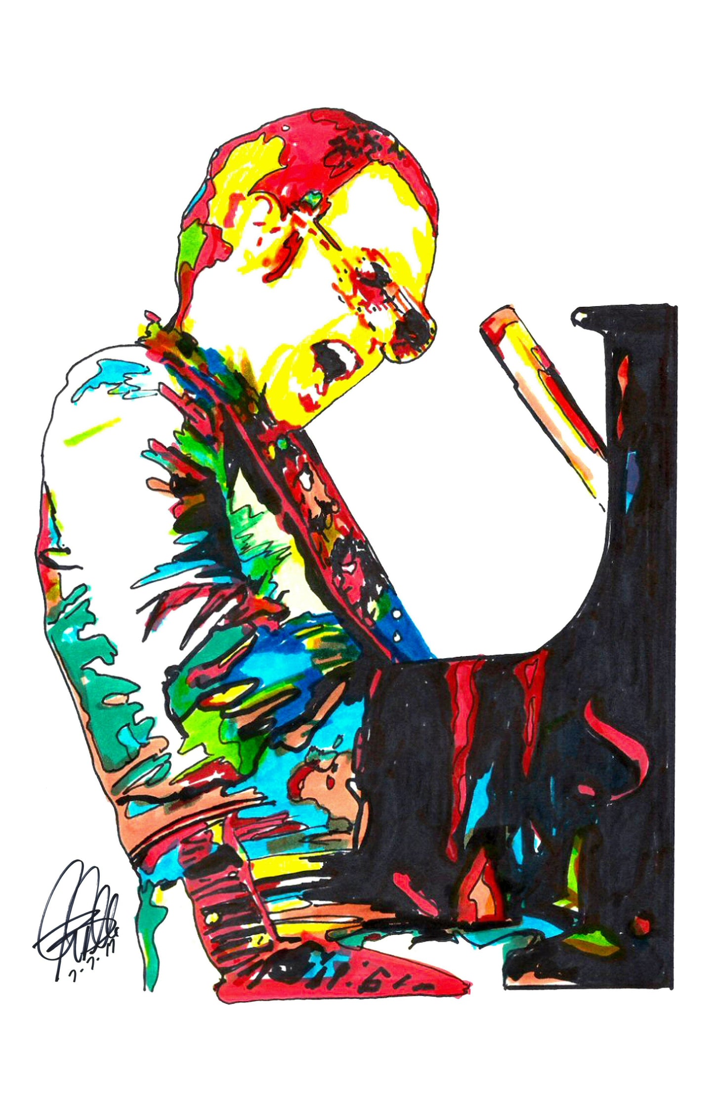 Elton John Singer Piano Rock Music Poster Print Wall Art 11x17