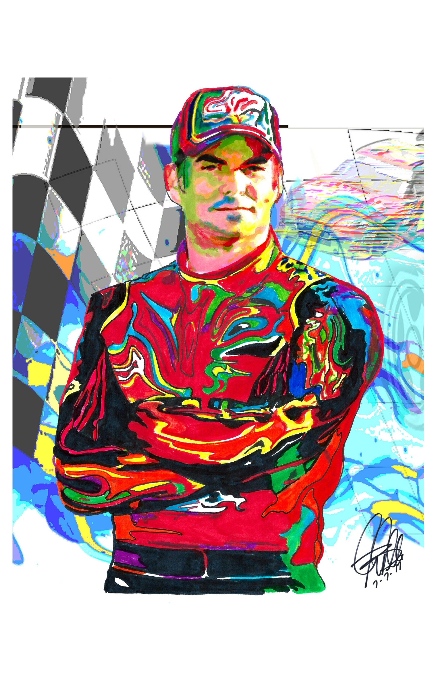 Jeff Gordon Nascar Stock Car Racing Poster Print Wall Art 11x17