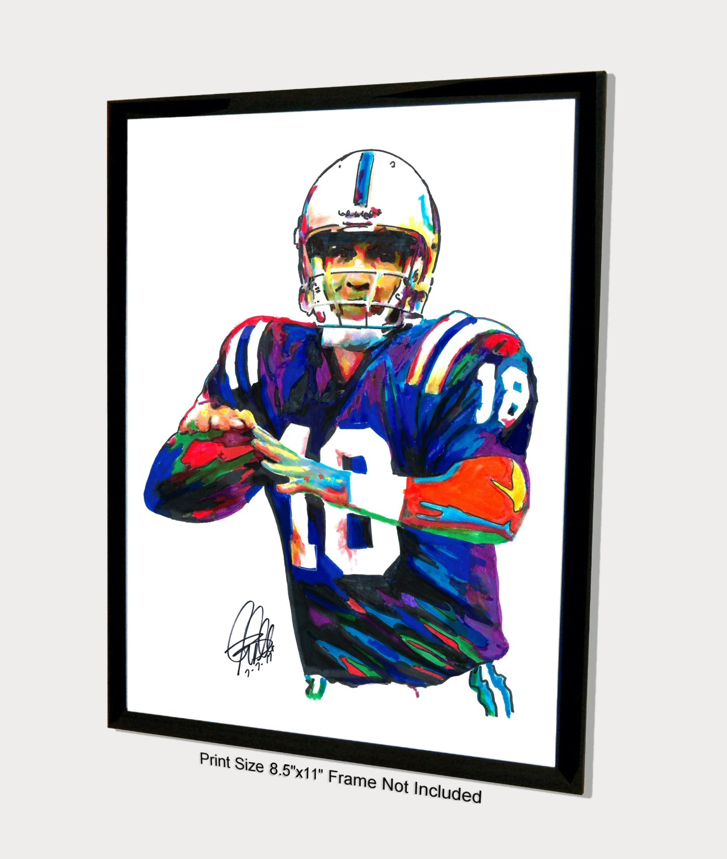 Peyton Manning Indianapolis Colts Football Sports Poster Print Wall Art 8.5x11