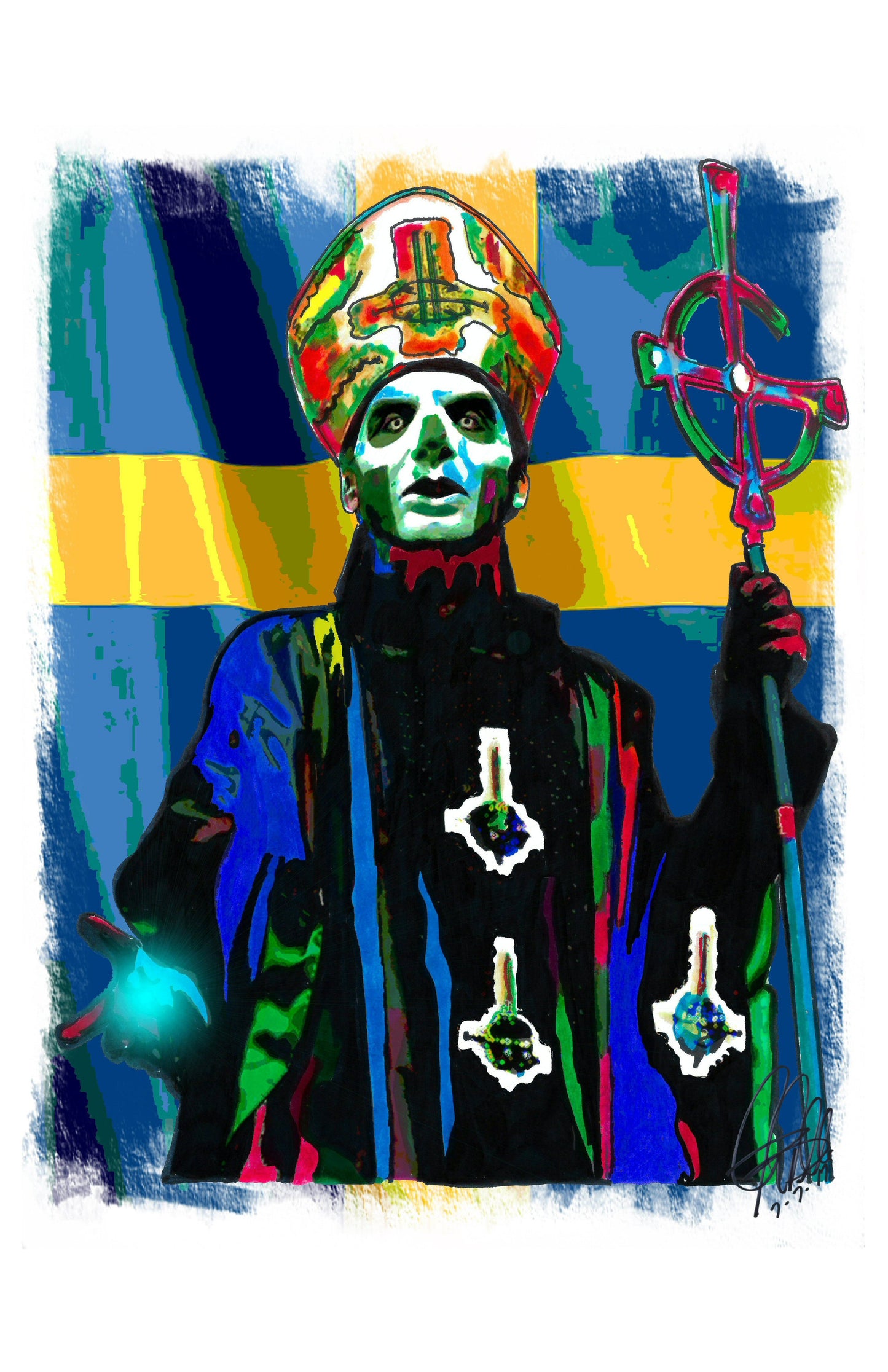Papa Emeritus III Ghost Heavy Metal Rock Music Print Poster Wall Art 11x17