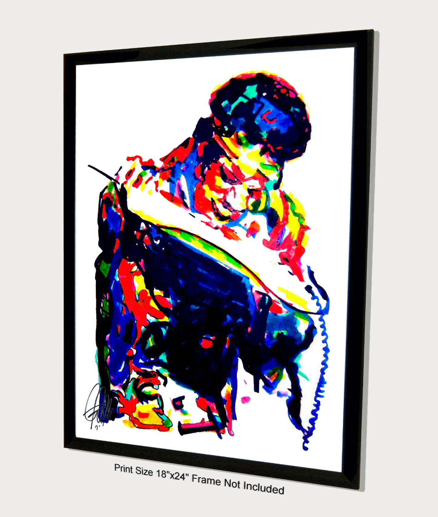 Jimi Hendrix Guitar Blues Rock Music Poster Print Wall Art 18x24