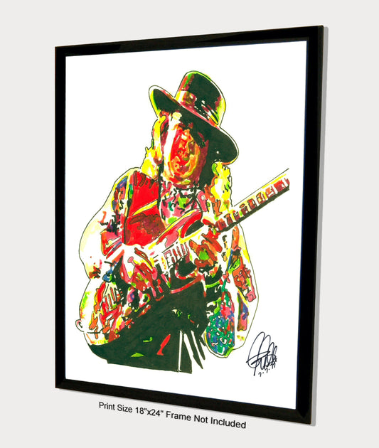 Stevie Ray Vaughan SRV Electric Guitar Music Poster Print Wall Art 18x24