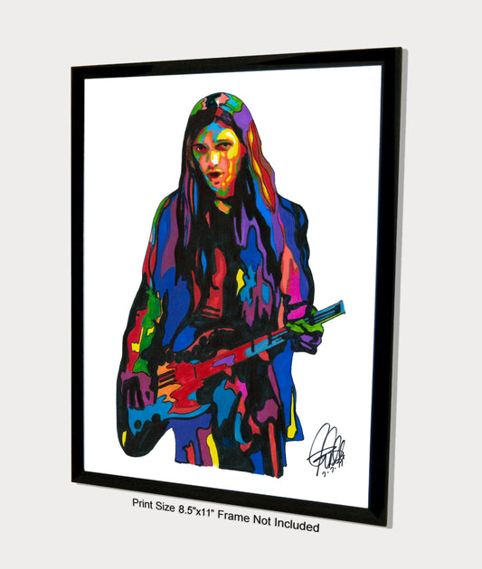 Dennis Dunaway Alice Cooper Bass Guitar Rock Music Poster Print Wall Art 8.5x11