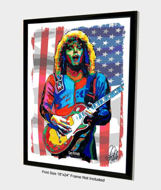 Gary Richrath REO Speedwagon Guitar Hard Rock Music Print Poster Wall Art 18x24