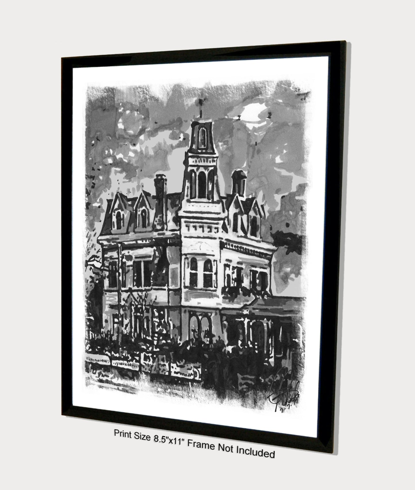 The Addams Family Mansion Poster Print Wall Art  8.5x11