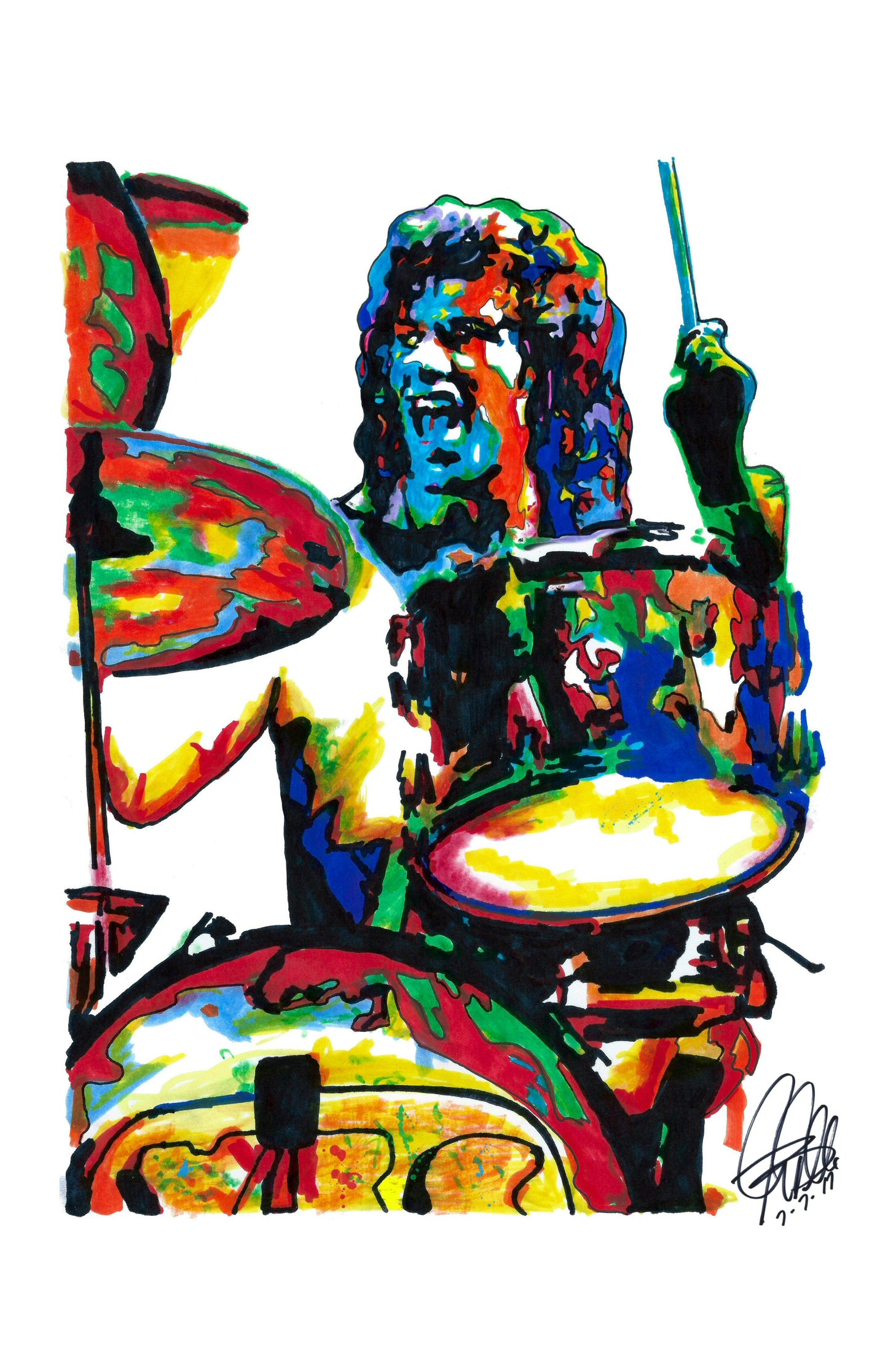 Bill Bruford Yes Drummer Rock Music Poster Print Wall Art 11x17
