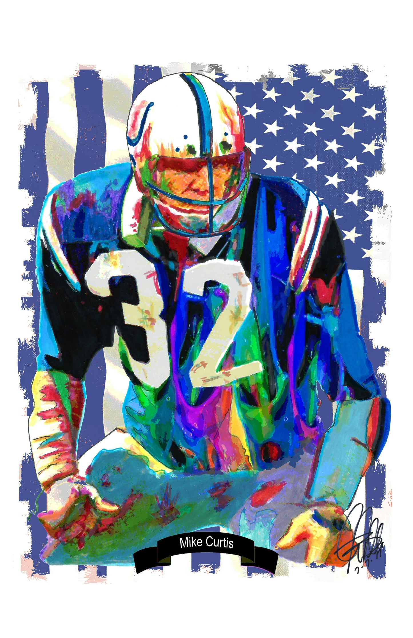 Mike Curtis Baltimore Colts MLB Football Poster Print Wall Art 11x17